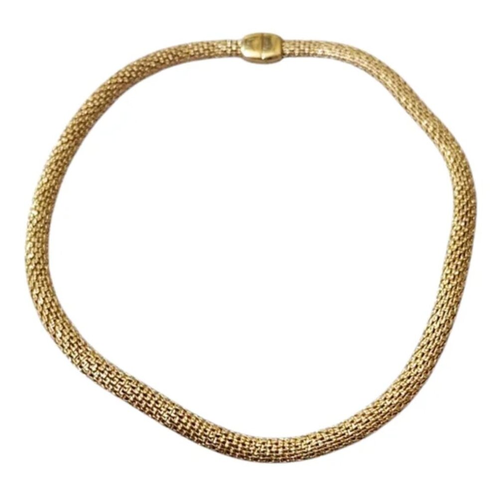 MONET VINTAGE GOLDTONE MESH CHAIN NECKLACE